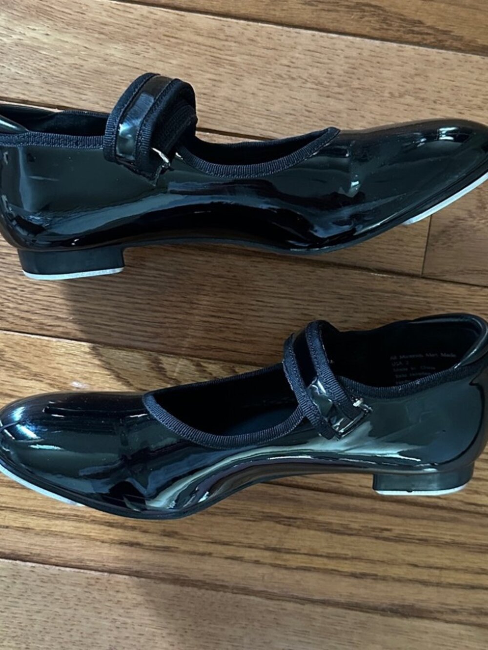 👯‍♀️ LIKE NEW DANSKIN tap shoes girls size 2 black mary Jane dance class